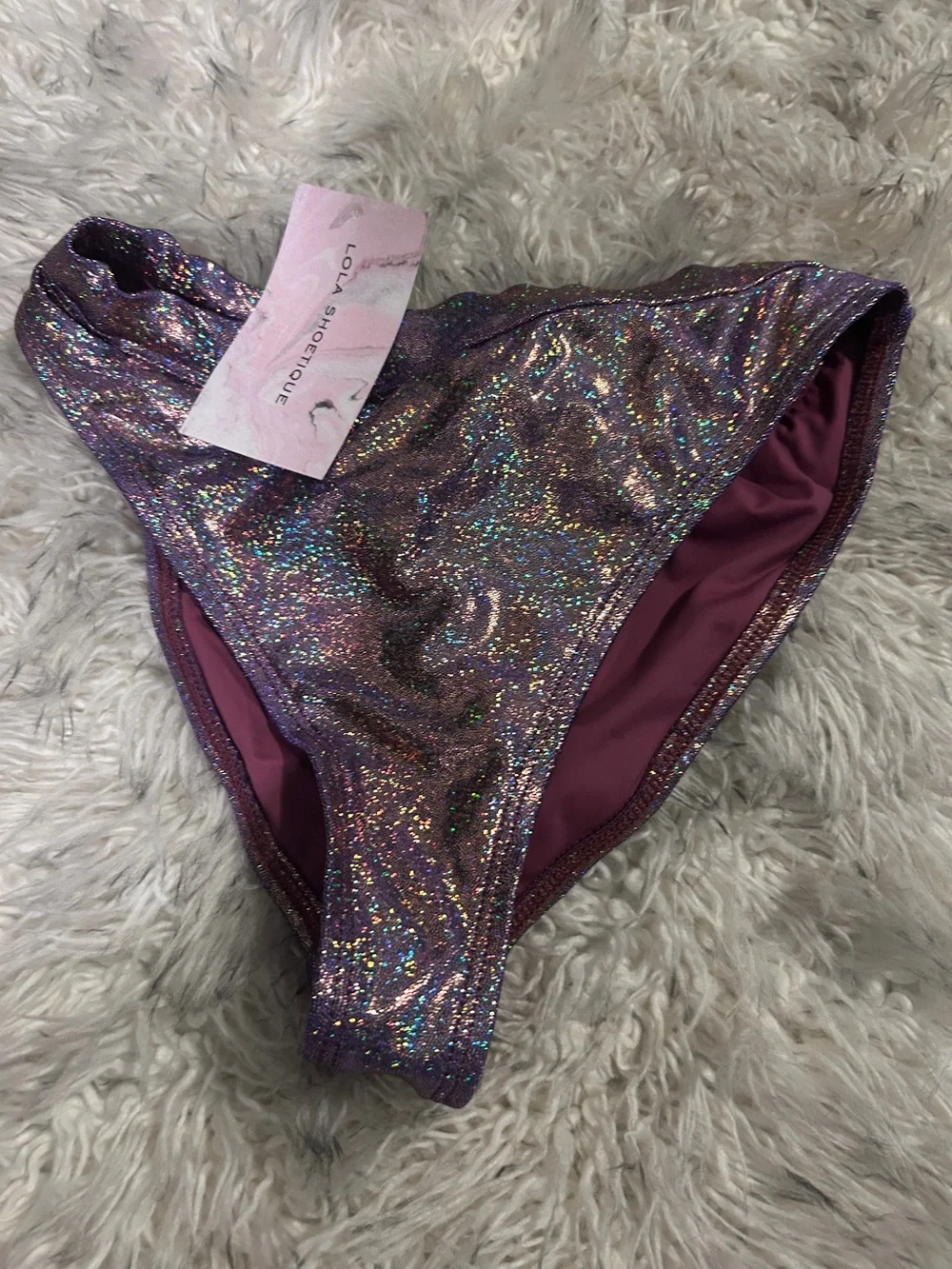 Lola Shoetique Shimmering Purple Glitter Bikini Bottom